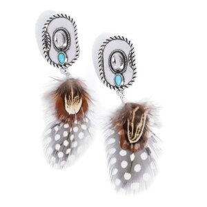 Cowboy Hat Feather Earrings